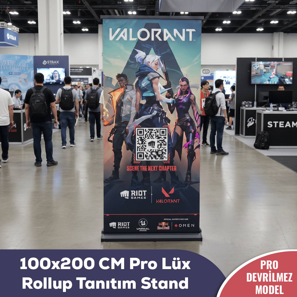 100x200 CM Pro Lüx Rollup Banner Tanıtım Stand