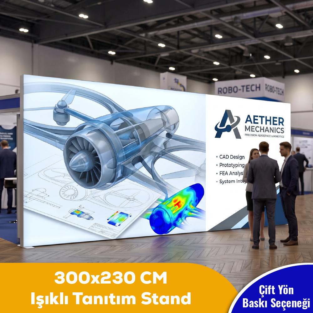 300x230 CM Işıklı Tanıtım Stand