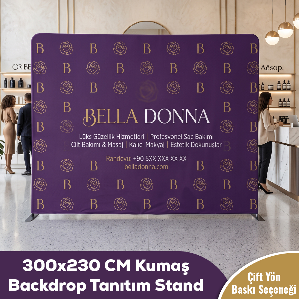 300x230 CM Kumaş Backdrop Tanıtım Stand