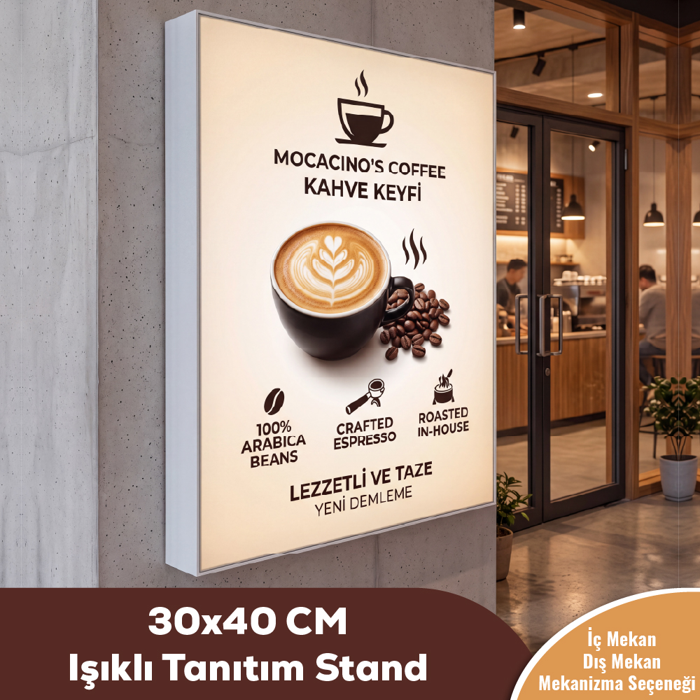 30x40 CM Işıklı Tanıtım Stand