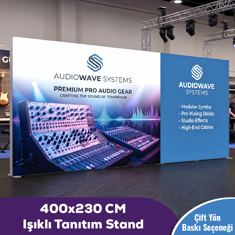 400x230 CM Işıklı Tanıtım Stand