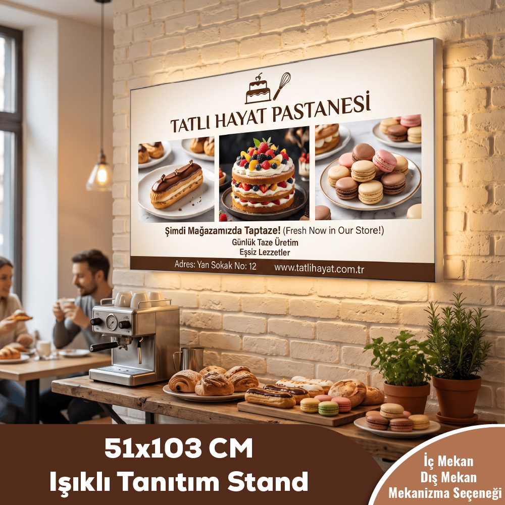 51x103 CM Işıklı Tanıtım Stand