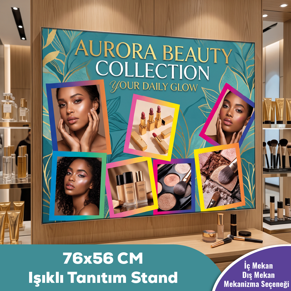 76x56 CM Işıklı Tanıtım Stand