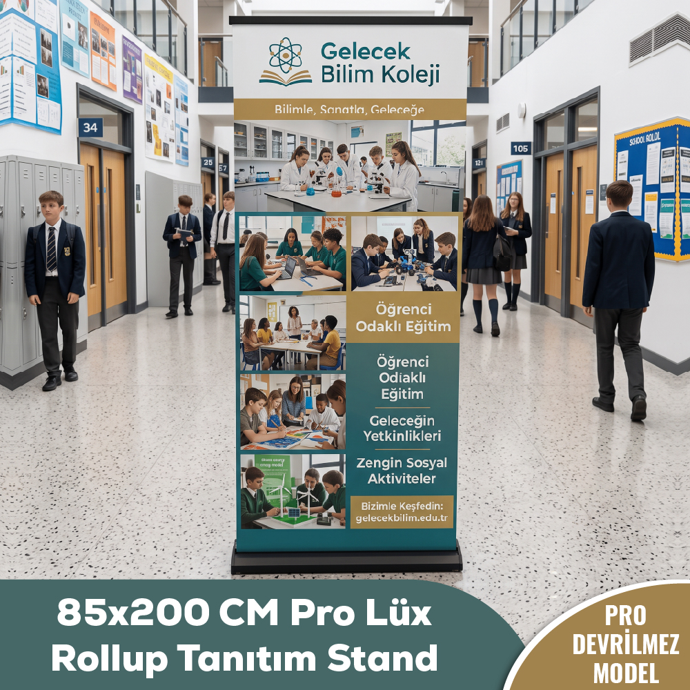 85x200 CM Pro Lüx Rollup Tanıtım Stand